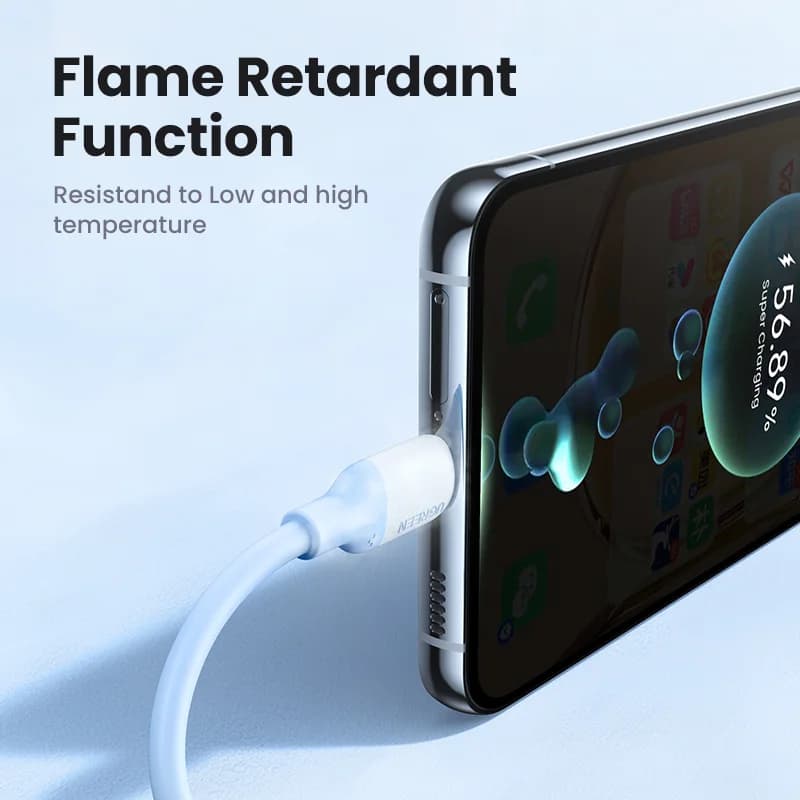 Гибкий силиконовый кабель USB-C на USB-C, 60 Вт PD, 3A