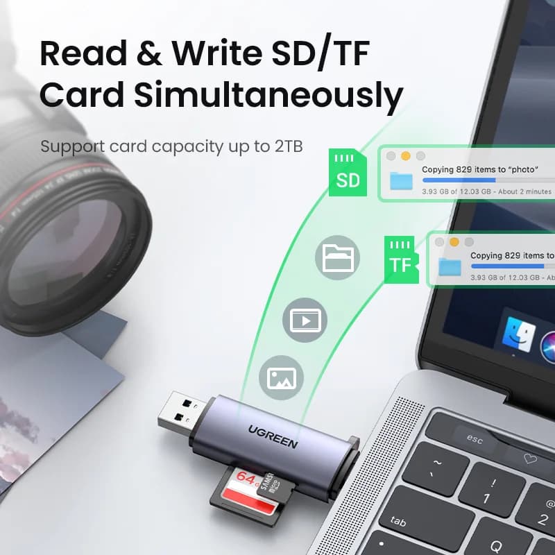 Кардридер SD/MicroSD USB 3.0 & USB-C