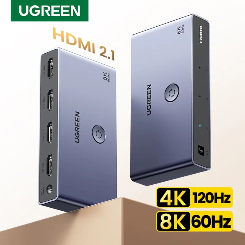 Коммутатор HDMI 2.1, 3 входа - 1 выход, 8K, пульт ДУ