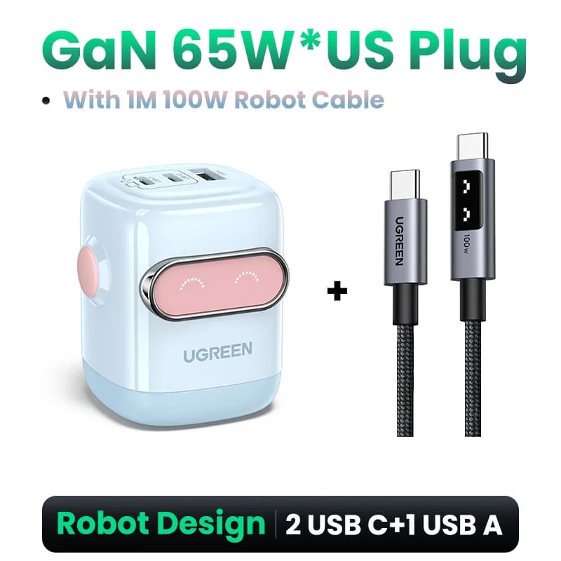 Зарядное устройство GaN USB-C PD, 65 Вт, вилка US