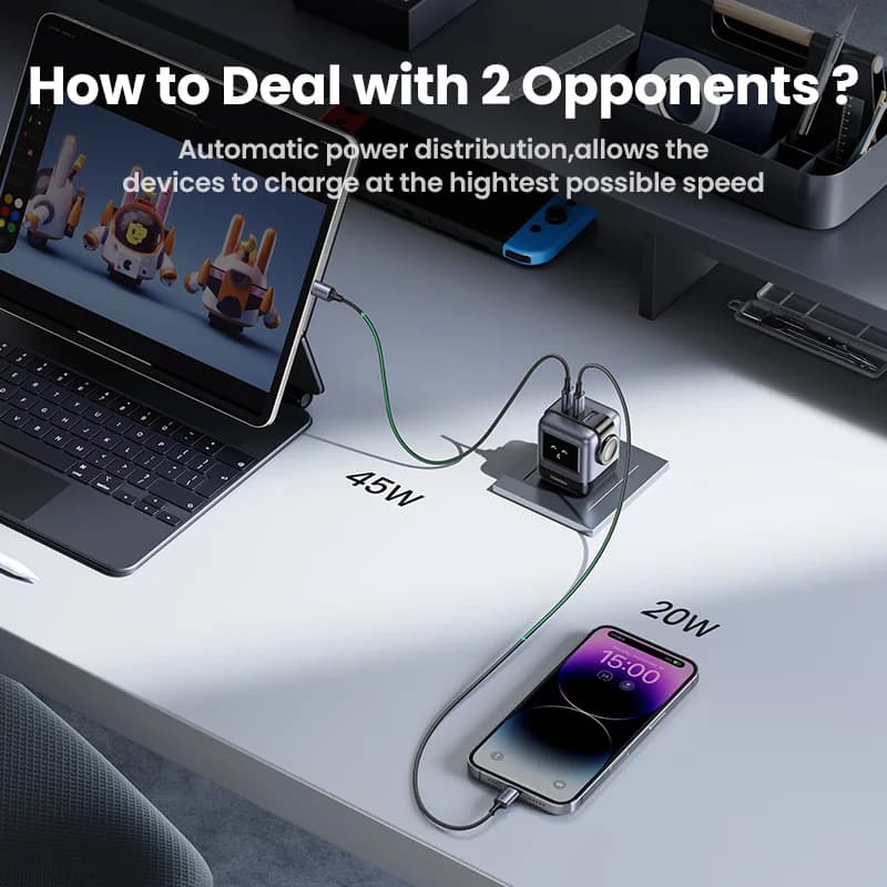 Зарядное устройство GaN USB-C 65 Вт, вилка US