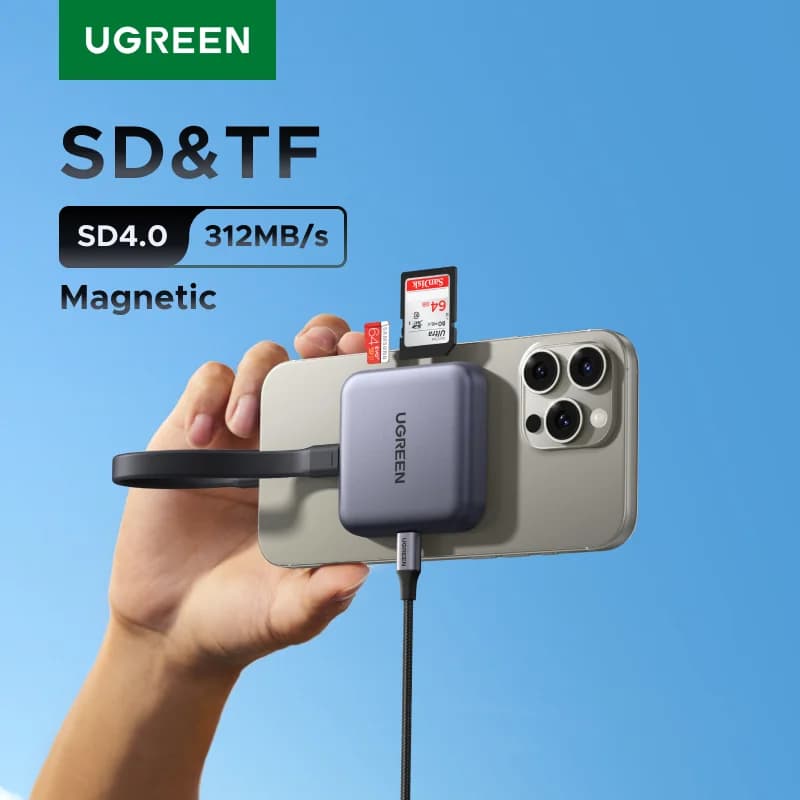 Магнитный картридер USB-C для SD и TF, 312 МБ/с
