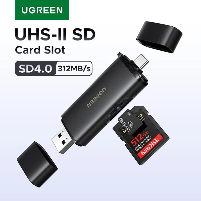 USB-C картридер SD 4.0, 312MB/s