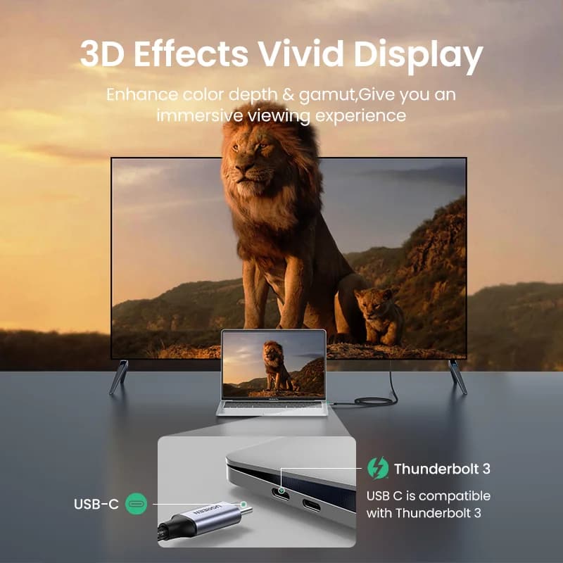 Кабель USB-C на HDMI, адаптер видео с разрешением 4K