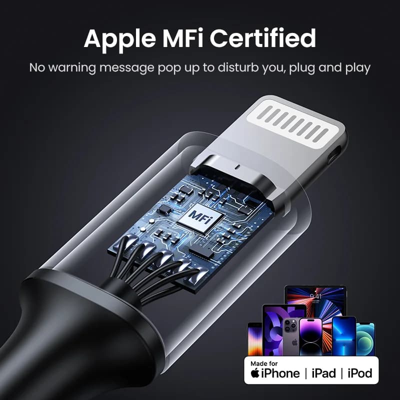 Кабель USB-C на Lightning, 20 Вт PD, MFi