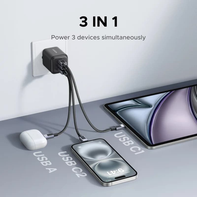 Сетевое зарядное устройство GaN USB-C 45 Вт, вилка EU