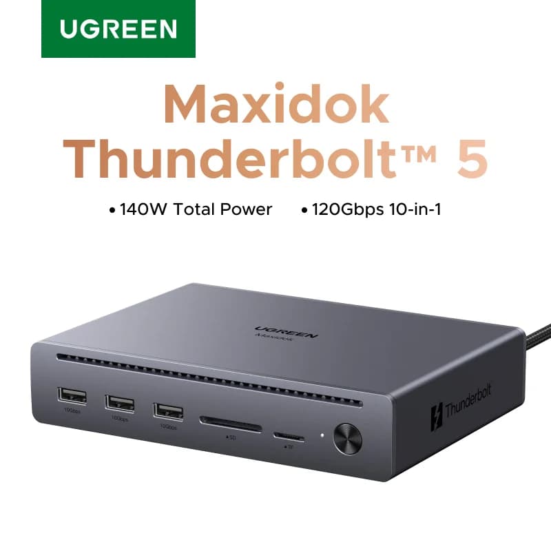 Станция докинга Thunderbolt 5, 10-в-1, 120 Гбит/с