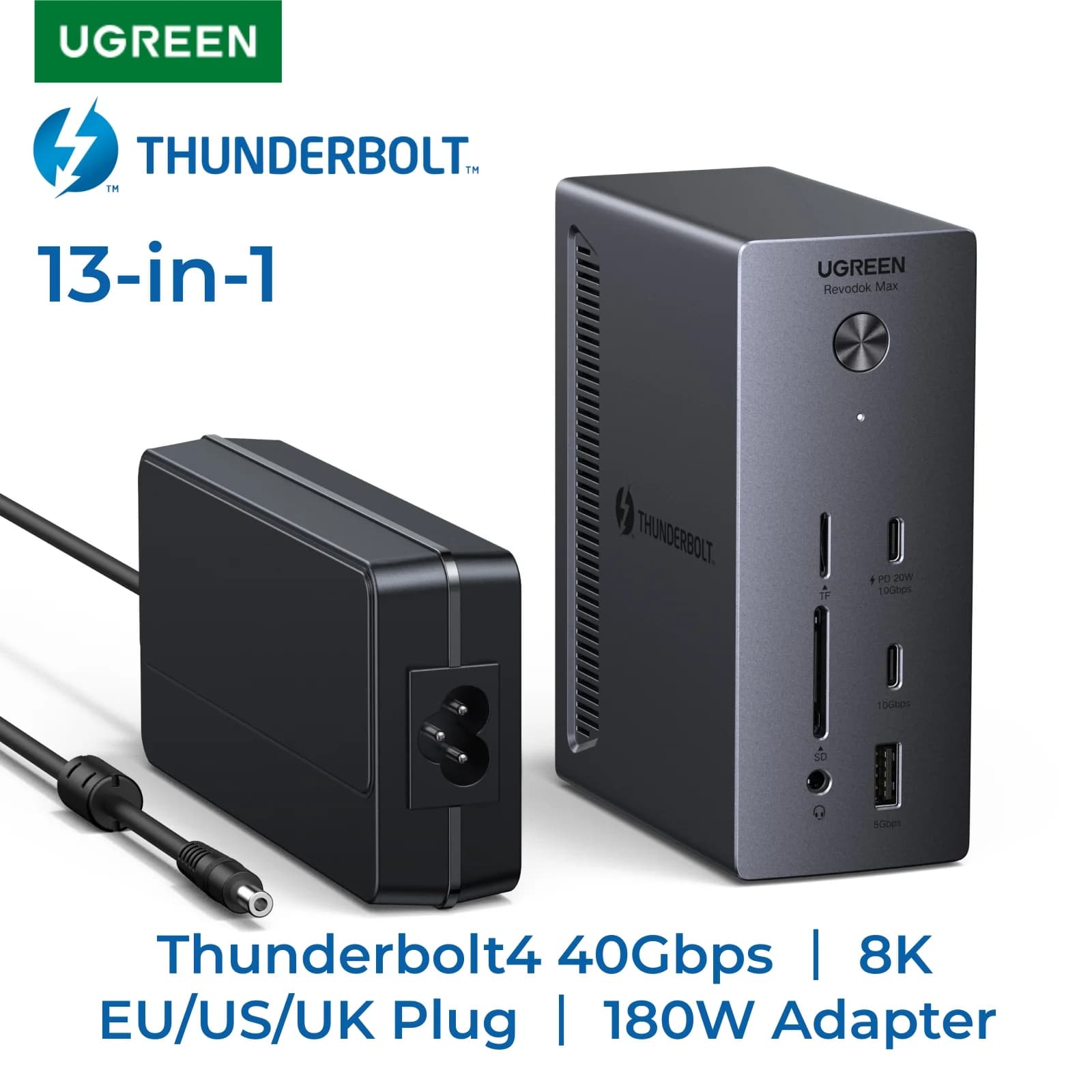 Док-станция Thunderbolt 4, 13-в-1, 40 Гбит/с