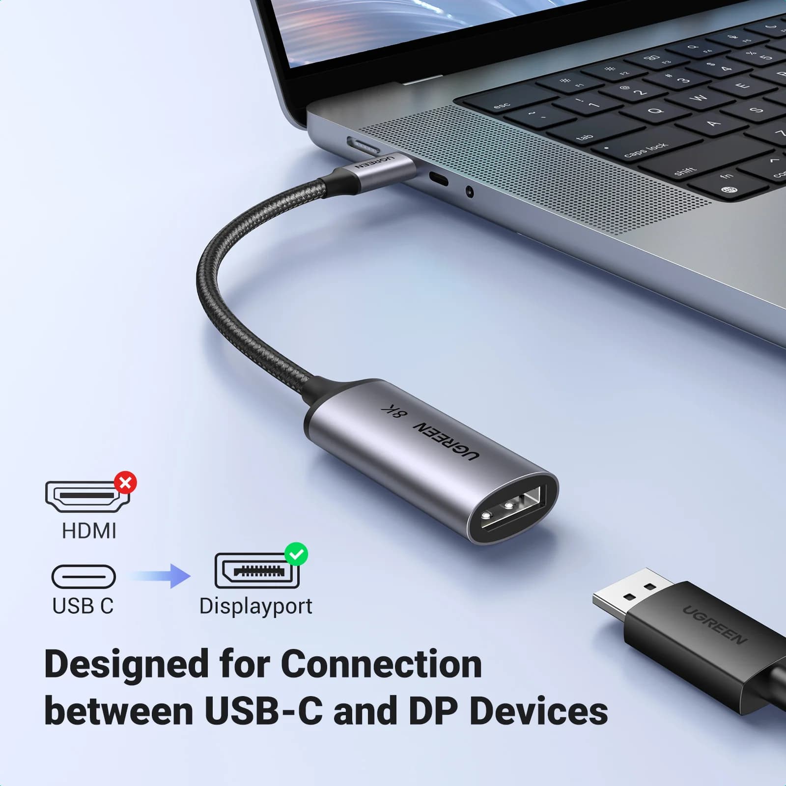 Кабель-адаптер с USB-C на DisplayPort 1.4 (8K)