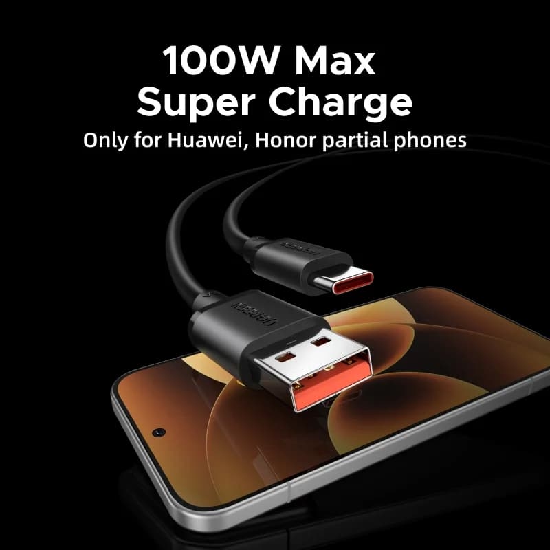 Кабель USB-C 100 Вт с быстрой зарядкой SCP для Huawei и Honor