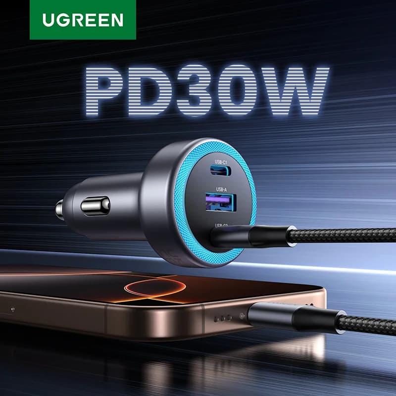 Автомобильное быстрое зарядное устройство USB-C 30 Вт