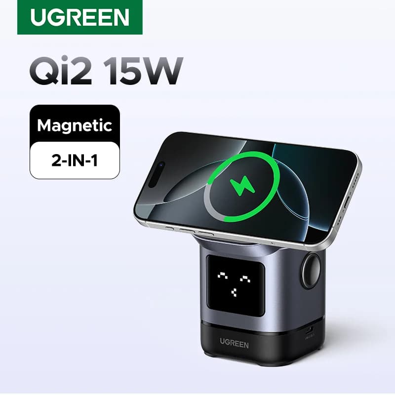 Магнитная беспроводная зарядная станция Qi2 15 Вт с кабелем