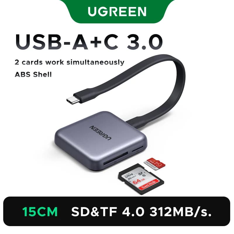 Магнитный картридер USB-C для SD и TF, 312 МБ/с