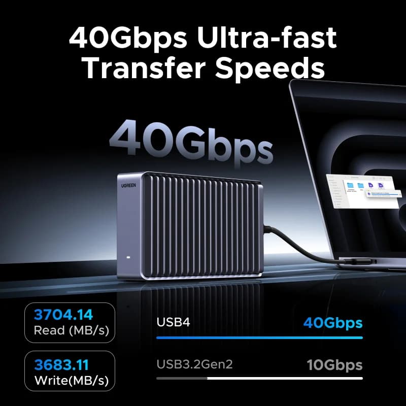 Корпус для SSD M.2 NVMe USB4, 40 Гбит/с, Thunderbolt