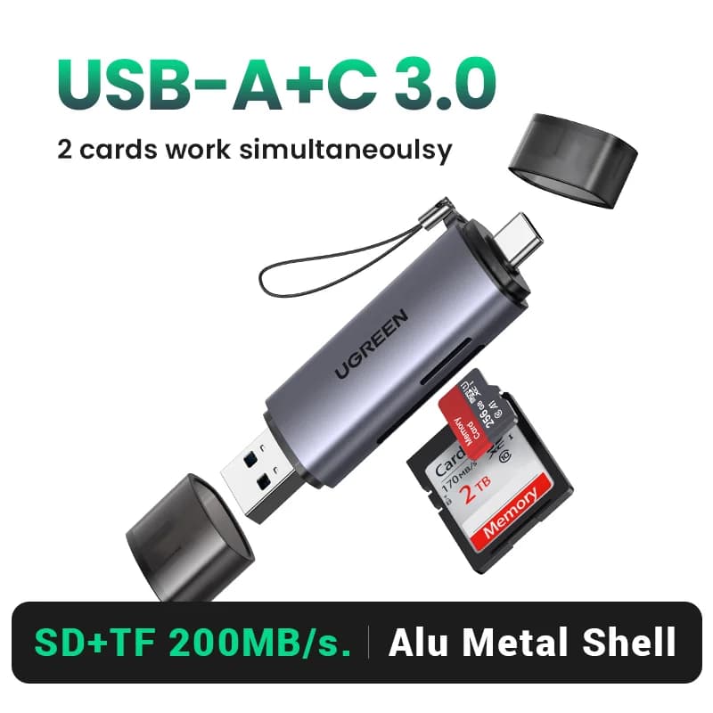 Кардридер SD/MicroSD USB 3.0 & USB-C