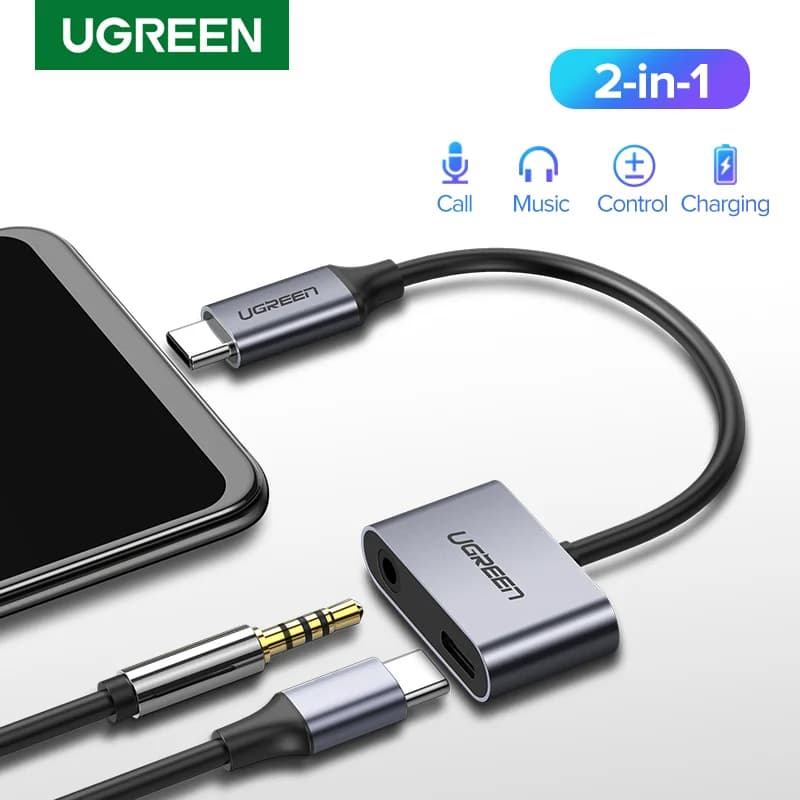 Адаптер USB-C на 3.5 мм AUX аудио кабель